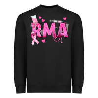 Black breast cancer rma registered medical assistant Heavyweight Sweatshirt - texasbilliewilder