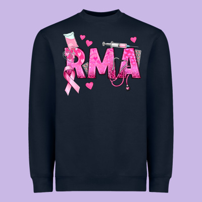 Breast Cancer Rma Registered Medical Assistant Heavyweight Sweatshirt Designed By Texasbilliewilder