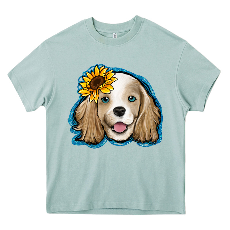 Cocker Spaniel Sunflower Heavy Core Tee by Jasminsmagicworld | Teevron