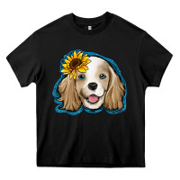 Black cocker spaniel sunflower Heavy Core Tee - Jasminsmagicworld