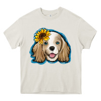 Cream cocker spaniel sunflower Heavy Core Tee - Jasminsmagicworld