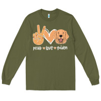 Army Green Peace Love Golden Long Sleeve Tee - Bettercallsaul