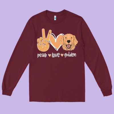 Peace Love Golden Long Sleeve Tee Designed By Bettercallsaul