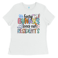 White every bunny loves our residents Ladies Tee - MaliasSmallBusiness