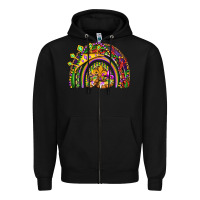 Black mardi gras rainbow Zipper Hoodie - OliviaCreatesArt
