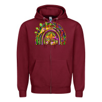 Burgundy mardi gras rainbow Zipper Hoodie - OliviaCreatesArt