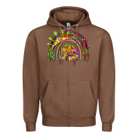 Chestnut mardi gras rainbow Zipper Hoodie - OliviaCreatesArt