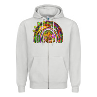 Dove Grey mardi gras rainbow Zipper Hoodie - OliviaCreatesArt