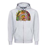 Heather Grey mardi gras rainbow Zipper Hoodie - OliviaCreatesArt