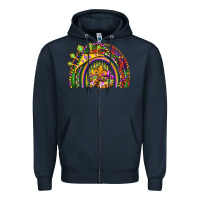 Navy mardi gras rainbow Zipper Hoodie - OliviaCreatesArt
