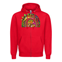 Red mardi gras rainbow Zipper Hoodie - OliviaCreatesArt