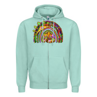 Seafoam mardi gras rainbow Zipper Hoodie - OliviaCreatesArt