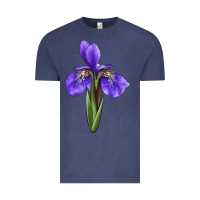 Vintage Denim Iris Flower Vintage Tee - LillyAllenDesigns