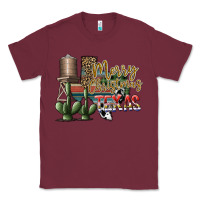 Burgundy merry christmas texas Classic Tee - SublimationCraftShop