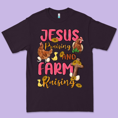 Jesus Praising And Farm Raising Premium Tee Designed By Maliassmallbusiness