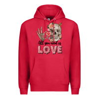 Cardinal Skull all you need is love Premium Hoodie - FaDigitalArtStudio