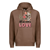 Chestnut Skull all you need is love Premium Hoodie - FaDigitalArtStudio