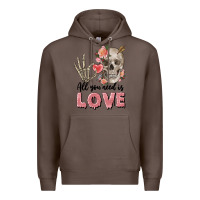 Coffee Skull all you need is love Premium Hoodie - FaDigitalArtStudio