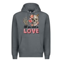 Rock Skull all you need is love Premium Hoodie - FaDigitalArtStudio