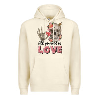 Sandshell Skull all you need is love Premium Hoodie - FaDigitalArtStudio