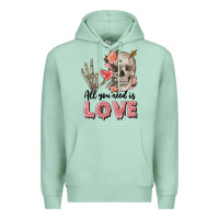 Seafoam Skull all you need is love Premium Hoodie - FaDigitalArtStudio