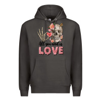 Smoke Skull all you need is love Premium Hoodie - FaDigitalArtStudio