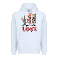 Skull All You Need Is Love Premium Hoodie | Teevron