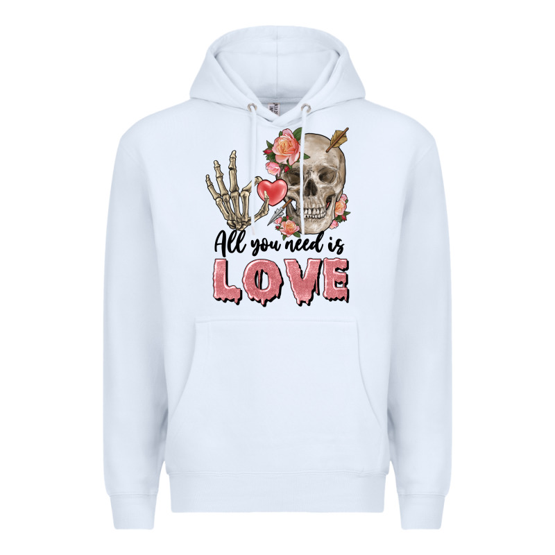 Skull All You Need Is Love Premium Hoodie by FaDigitalArtStudio | Teevron