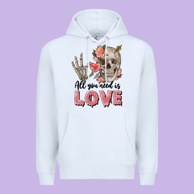 Skull All You Need Is Love Premium Hoodie Designed By Fadigitalartstudio