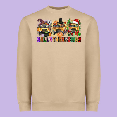 Hallothanksmas Heavyweight Sweatshirt Designed By Texasbilliewilder