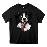 Black Border Collie Heavy Core Tee - Jasminsmagicworld