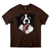 Chocolate Brown Border Collie Heavy Core Tee - Jasminsmagicworld