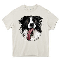 Cream Border Collie Heavy Core Tee - Jasminsmagicworld