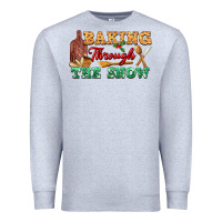 Heather Grey baking through the snow Premium Sweatshirt - FaDigitalArtStudio