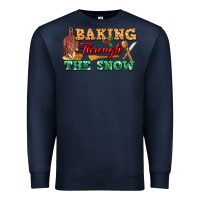 Navy baking through the snow Premium Sweatshirt - FaDigitalArtStudio