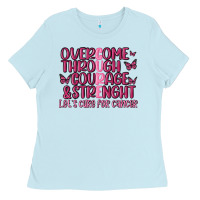 Baby Blue overcome through courage strength  malia Ladies Tee - MaliasSmallBusiness