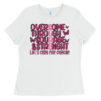 White overcome through courage strength  malia Ladies Tee - MaliasSmallBusiness