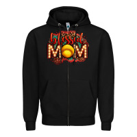 Black blessed softball mom lightbulb letters Zipper Hoodie - OliviaCreatesArt