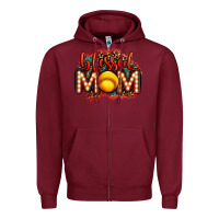 Burgundy blessed softball mom lightbulb letters Zipper Hoodie - OliviaCreatesArt