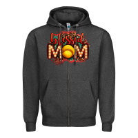 Charcoal Heather blessed softball mom lightbulb letters Zipper Hoodie - OliviaCreatesArt