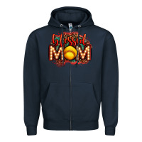 Navy blessed softball mom lightbulb letters Zipper Hoodie - OliviaCreatesArt