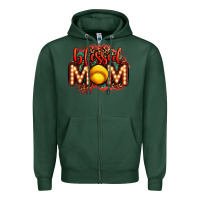 Sports Green blessed softball mom lightbulb letters Zipper Hoodie - OliviaCreatesArt