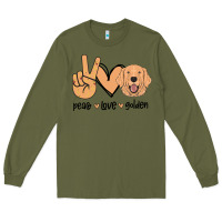 Army Green Peace Love Golden Long Sleeve Tee - Bettercallsaul