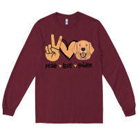 Burgundy Peace Love Golden Long Sleeve Tee - Bettercallsaul