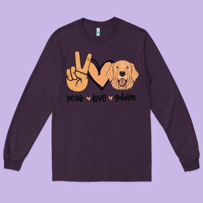 Peace Love Golden Long Sleeve Tee Designed By Bettercallsaul
