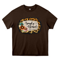 Chocolate Brown simply blessed Heavy Core Tee - Jasminsmagicworld