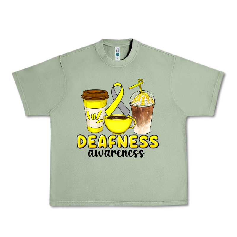 Deafness Awareness Coffee Cups Urban Heavy Tee by Artiststas | Teevron