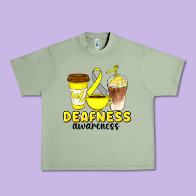 Deafness Awareness Coffee Cups Urban Heavy Tee Designed By Artiststas