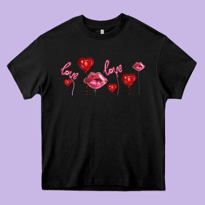 Love And  Love Balloons Heavy Core Tee Designed By Adodesignshop