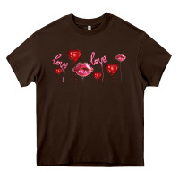 Chocolate Brown love and  love balloons Heavy Core Tee - AdoDesignShop